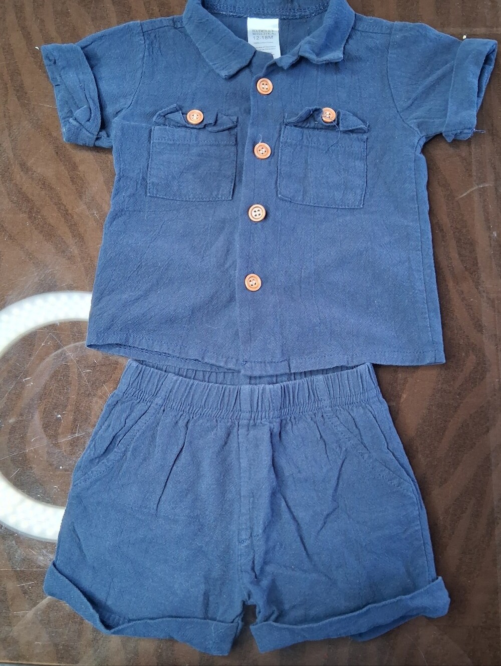 Badgley Mischka 2pc Button Up Shirt Shirt And Shorts 12-18m